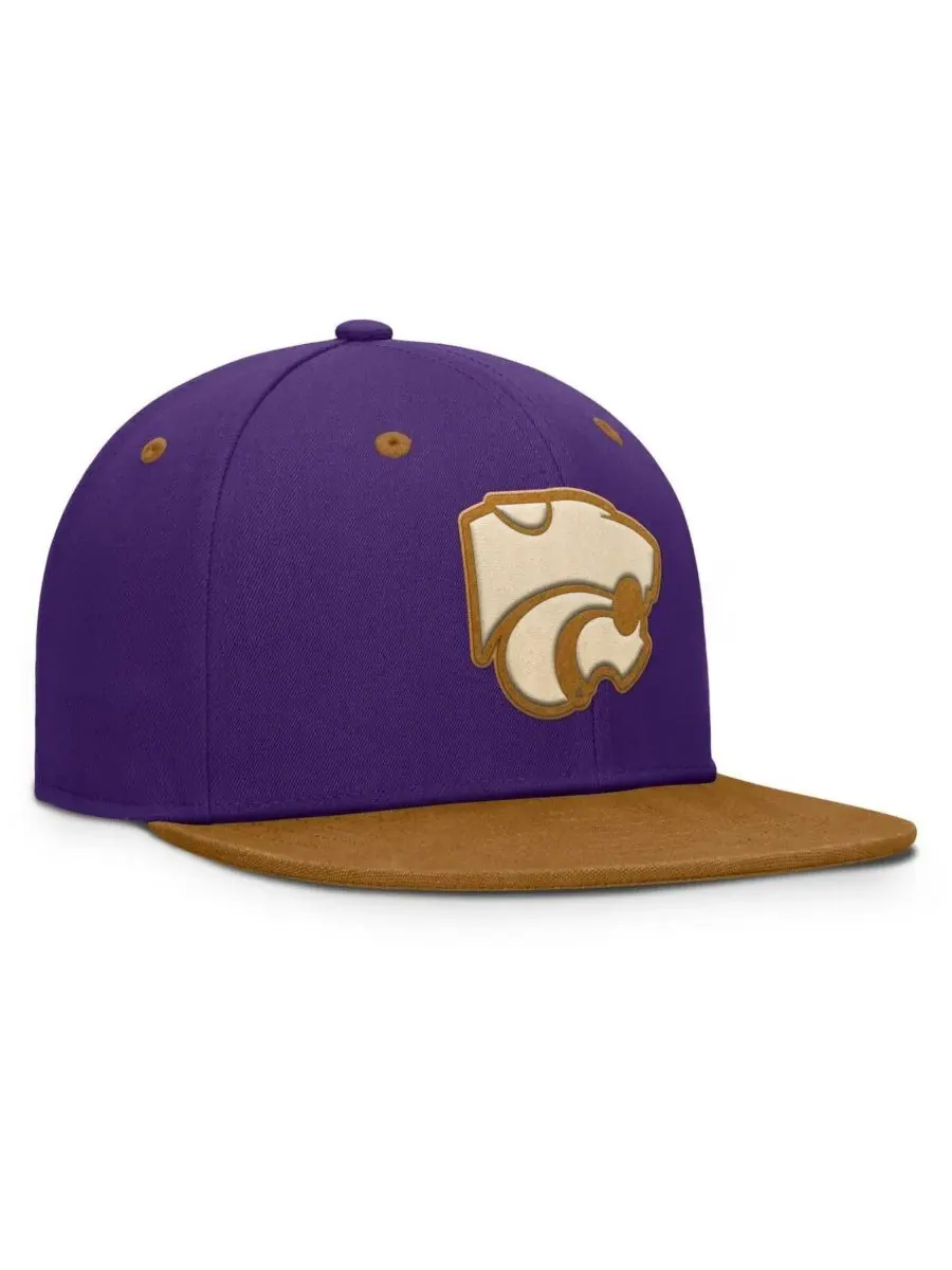 Fanatics Мужская фиолетово-коричневая кепка Kansas State Wildcats NoBo Fitted Hat — изображение 3 из 4, фиолетовый коричневый