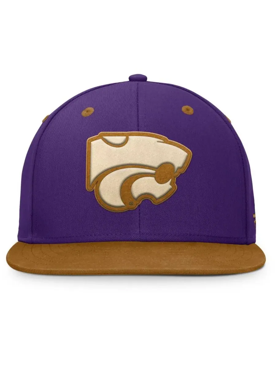 Fanatics Мужская фиолетово-коричневая кепка Kansas State Wildcats NoBo Fitted Hat — изображение 4 из 4, фиолетовый коричневый