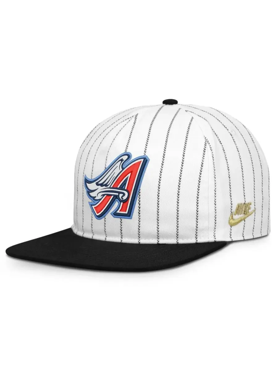 Бейсболка Nike California Angels Cooperstown Collection Pro Adjustable — изображение 1 из 4, белый черный