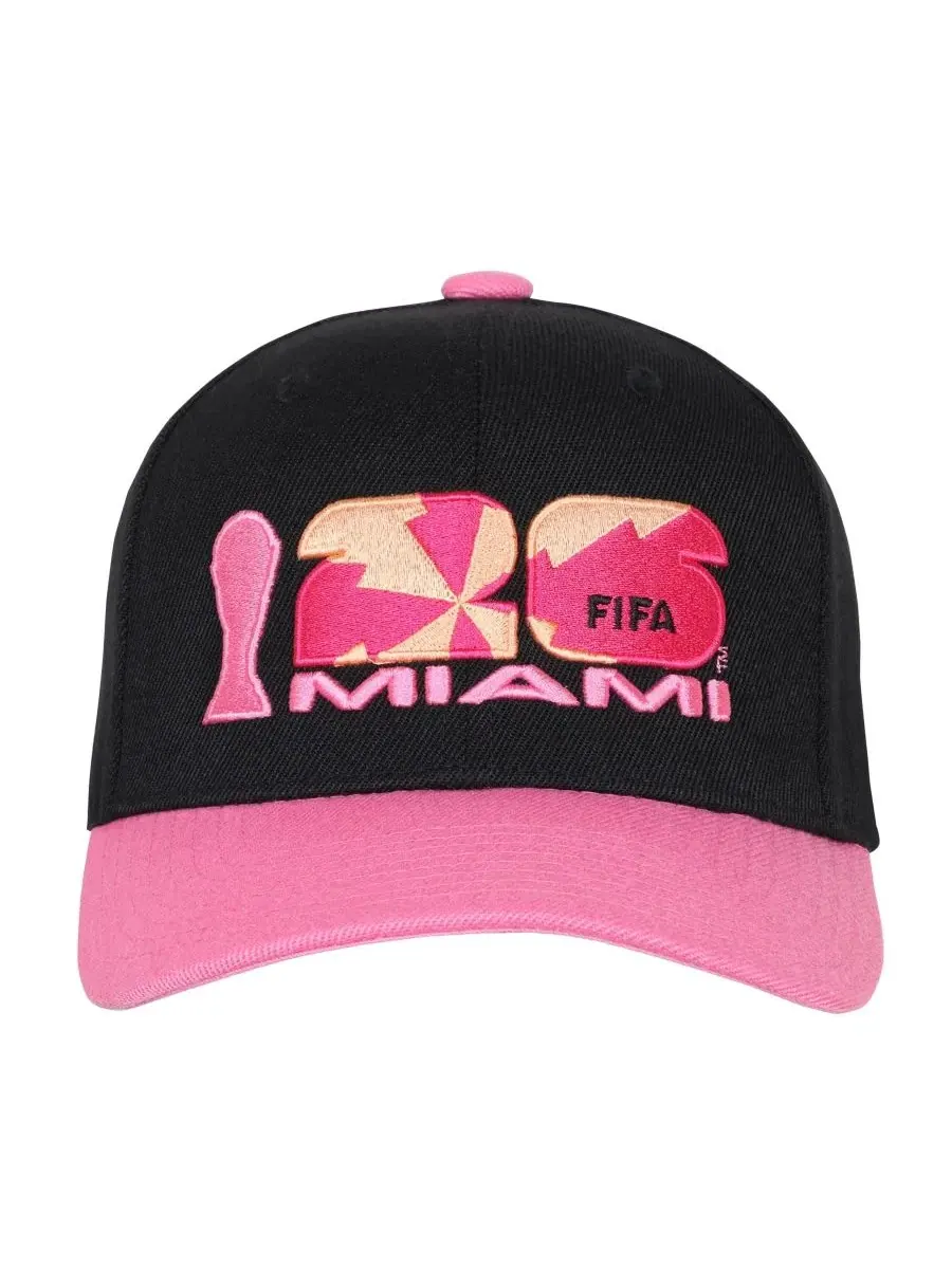 Кепка-снапбек с вышивкой FIFA World Cup 2026 Miami Host City Pro Outerstuff — изображение 2 из 3, черный розовый