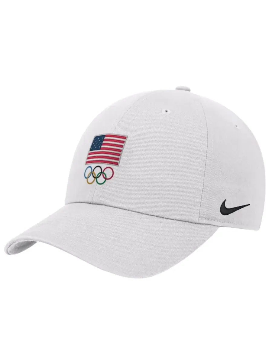 Бейсболка Nike LA28 Club с вышитым логотипом — изображение 1 из 2, белый