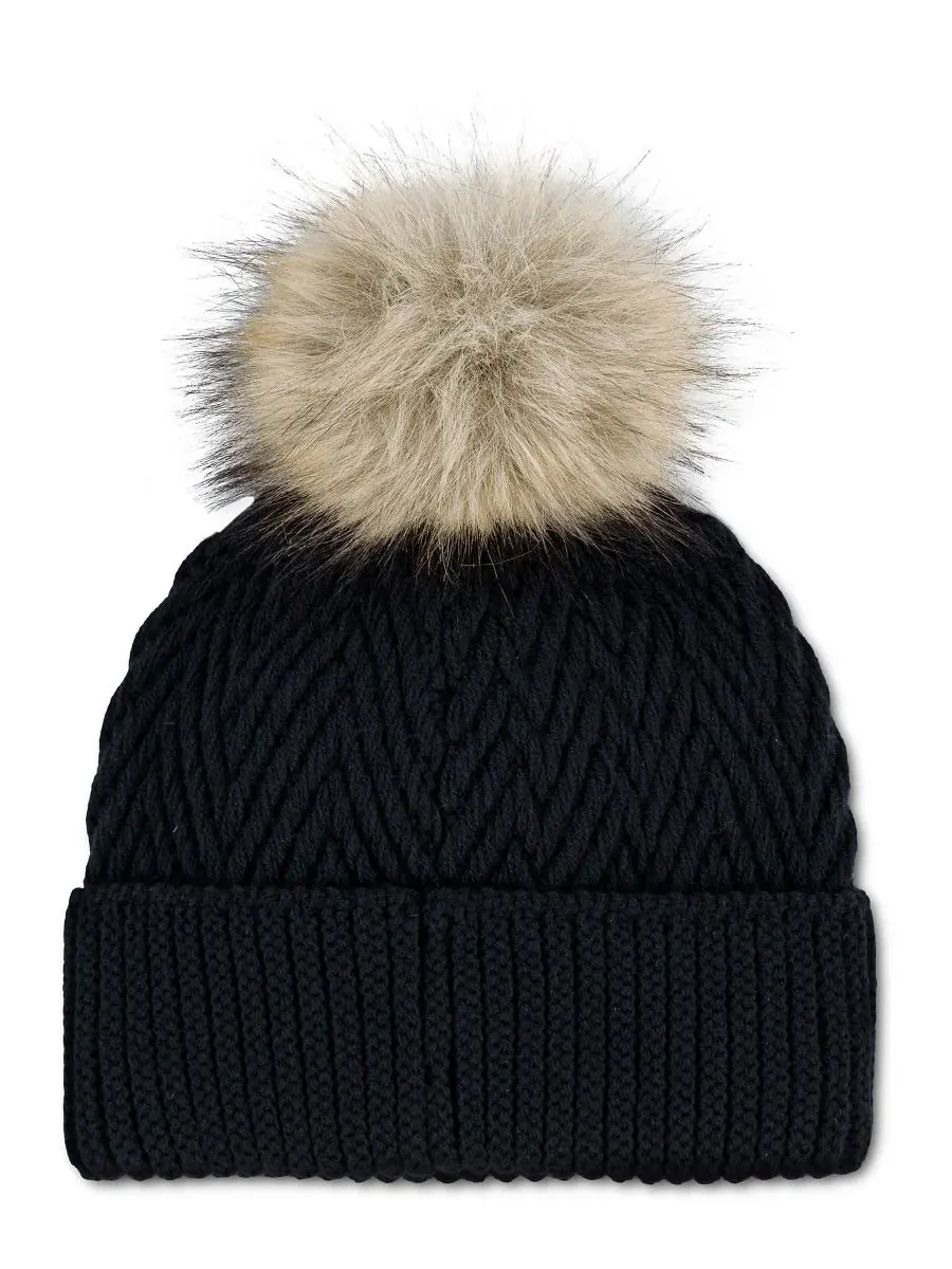Шапка-бини с помпоном Abercrombie Kids — изображение 2 из 3, серый