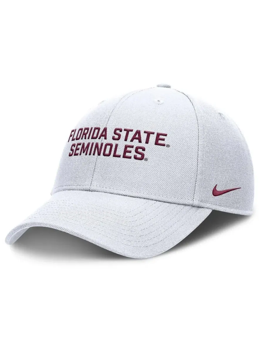 Nike Мужская белая регулируемая кепка Florida State Seminoles Rise Practice — изображение 1 из 4, белый