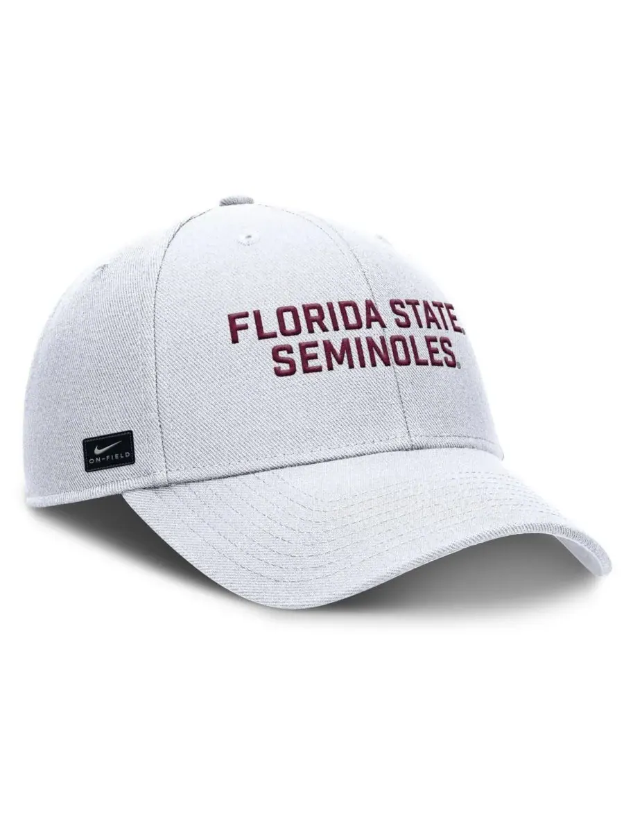 Nike Мужская белая регулируемая кепка Florida State Seminoles Rise Practice — изображение 3 из 4, белый