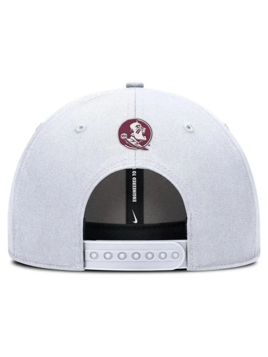 Nike Мужская белая регулируемая кепка Florida State Seminoles Rise Practice — изображение 4 из 4, белый