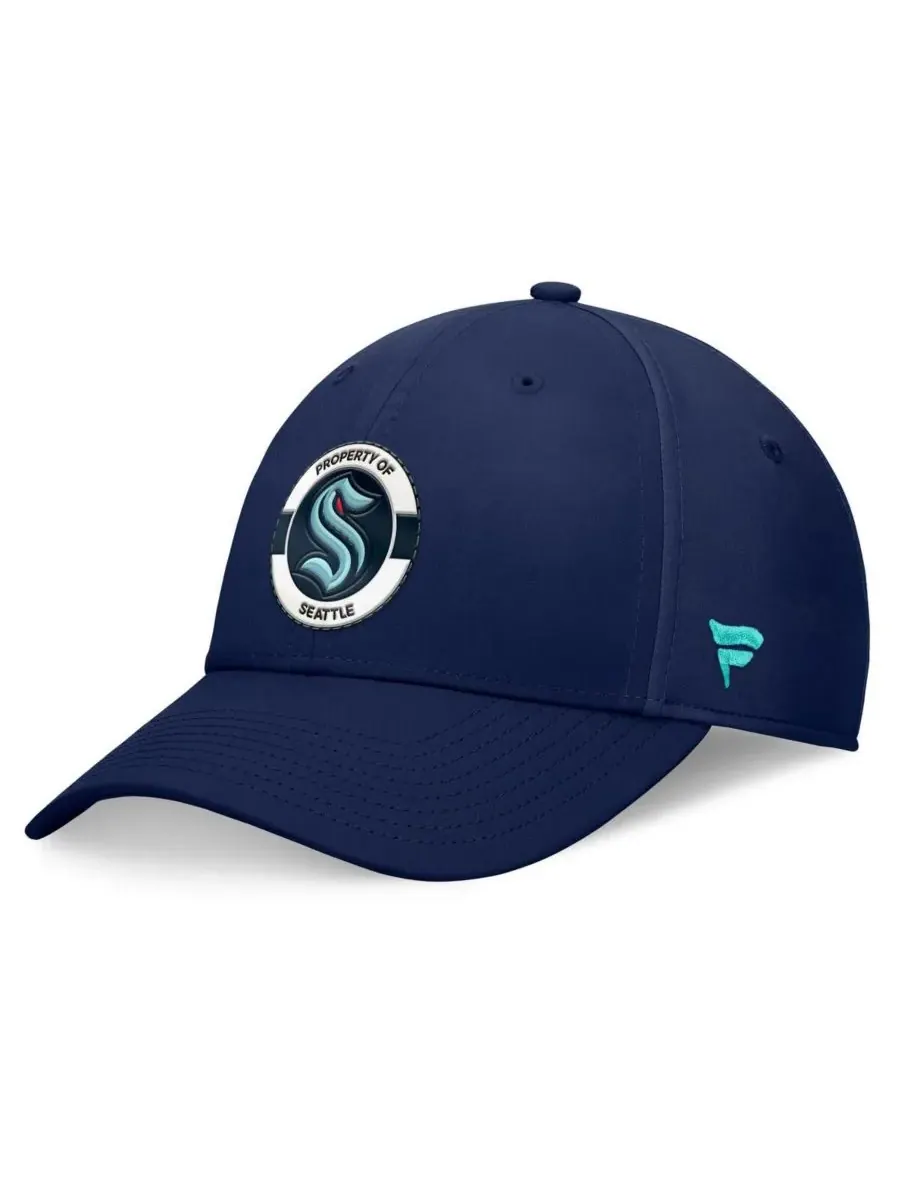 Fanatics Мужская кепка Seattle Kraken Authentic Pro Training Camp Flex Hat глубокого синего цвета — изображение 1 из 4