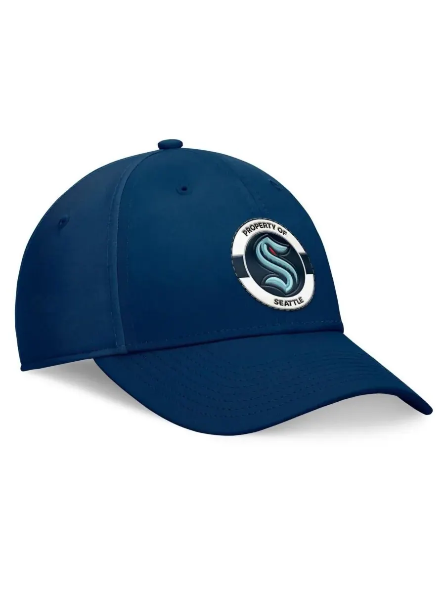 Fanatics Мужская кепка Seattle Kraken Authentic Pro Training Camp Flex Hat глубокого синего цвета — изображение 3 из 4