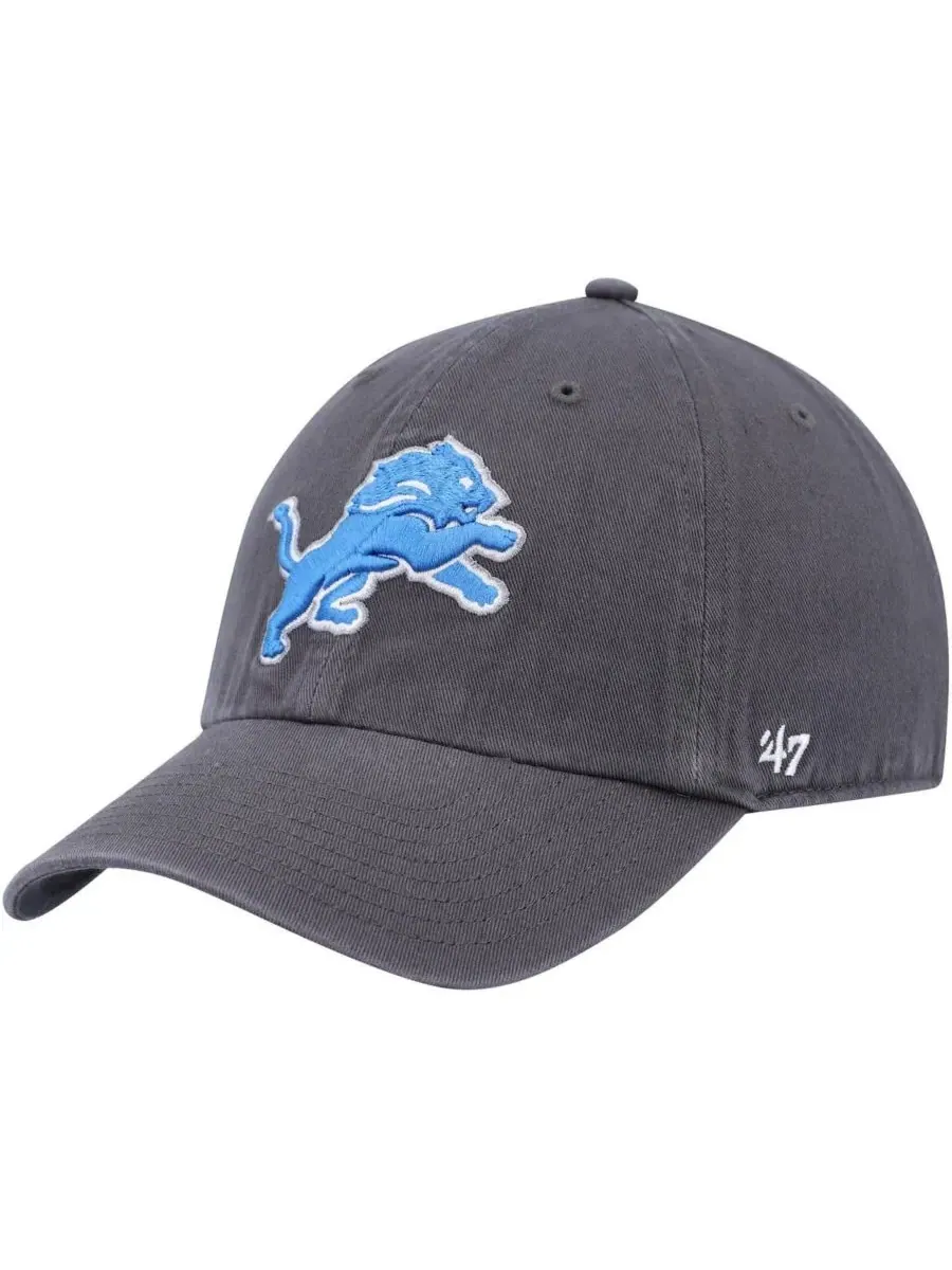 Мужская регулируемая бейсболка '47 Charcoal Detroit Lions Secondary Clean Up '47 Brand — изображение 1 из 1, темно-серый