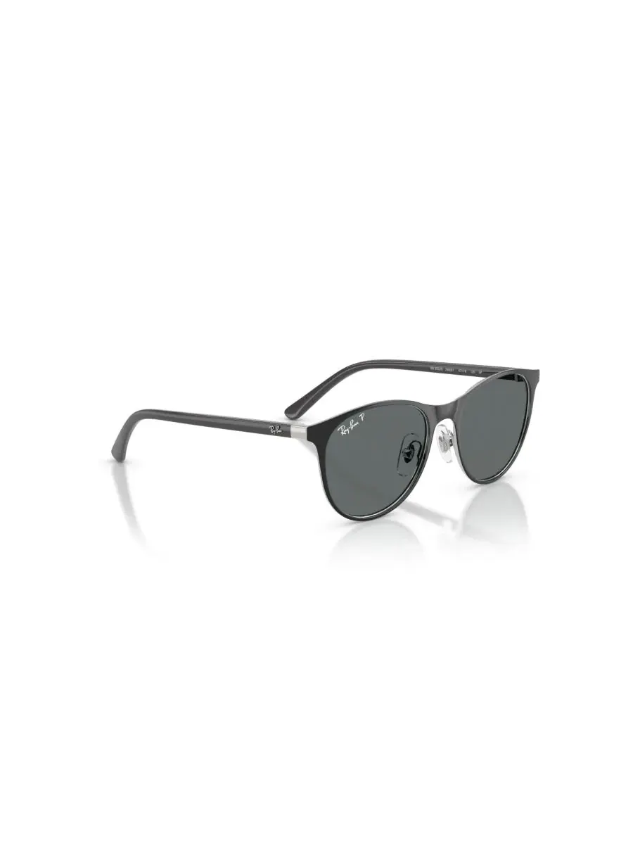 Детские поляризованные солнцезащитные очки, RB9552S Ray-Ban Jr — изображение 3 из 7, черный серебристый
