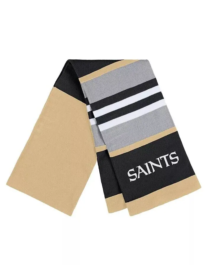 Женский комплект из перчаток и шарфа New Orleans Saints Stripe Wear By Erin Andrews — изображение 2 из 3, кремовый черный