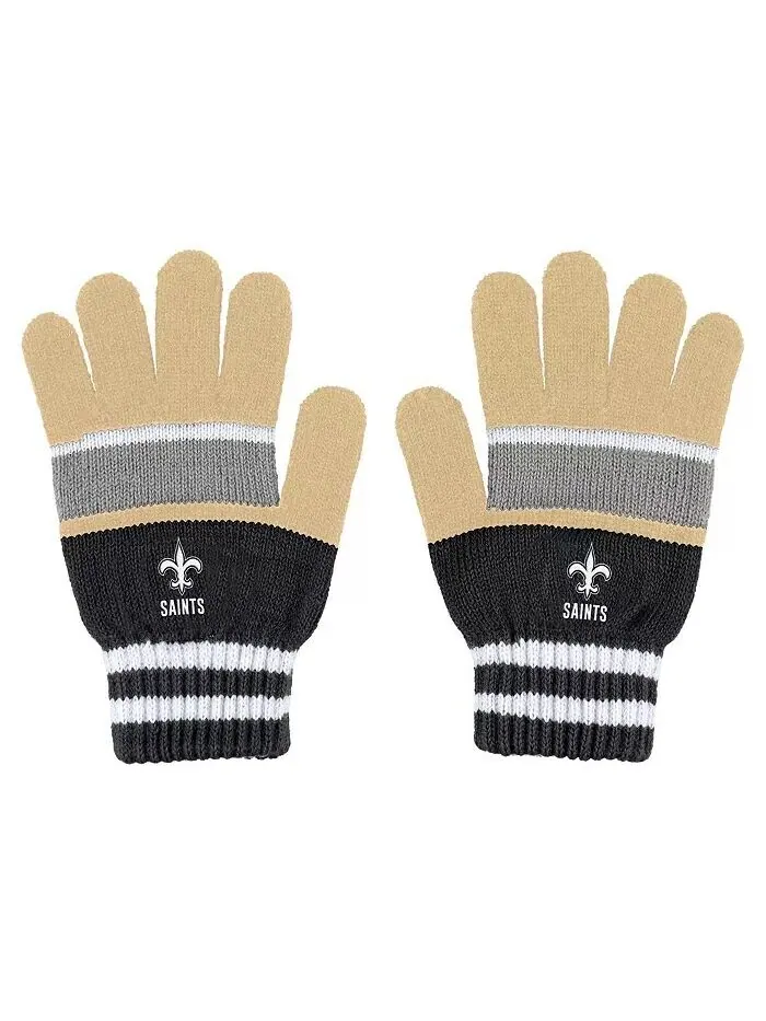 Женский комплект из перчаток и шарфа New Orleans Saints Stripe Wear By Erin Andrews — изображение 3 из 3, кремовый черный