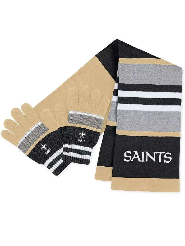 Женский комплект перчаток и шарфа New Orleans Saints Stripe WEAR by Erin Andrews — изображение 1 из 3