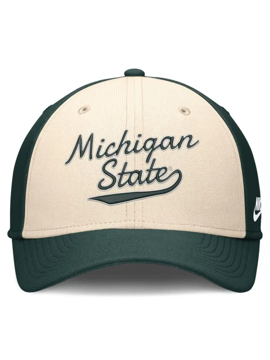 Кепка Legacy Swooshflex Dri-FIT Michigan State Spartans Nike — изображение 2 из 4, натуральный зеленый