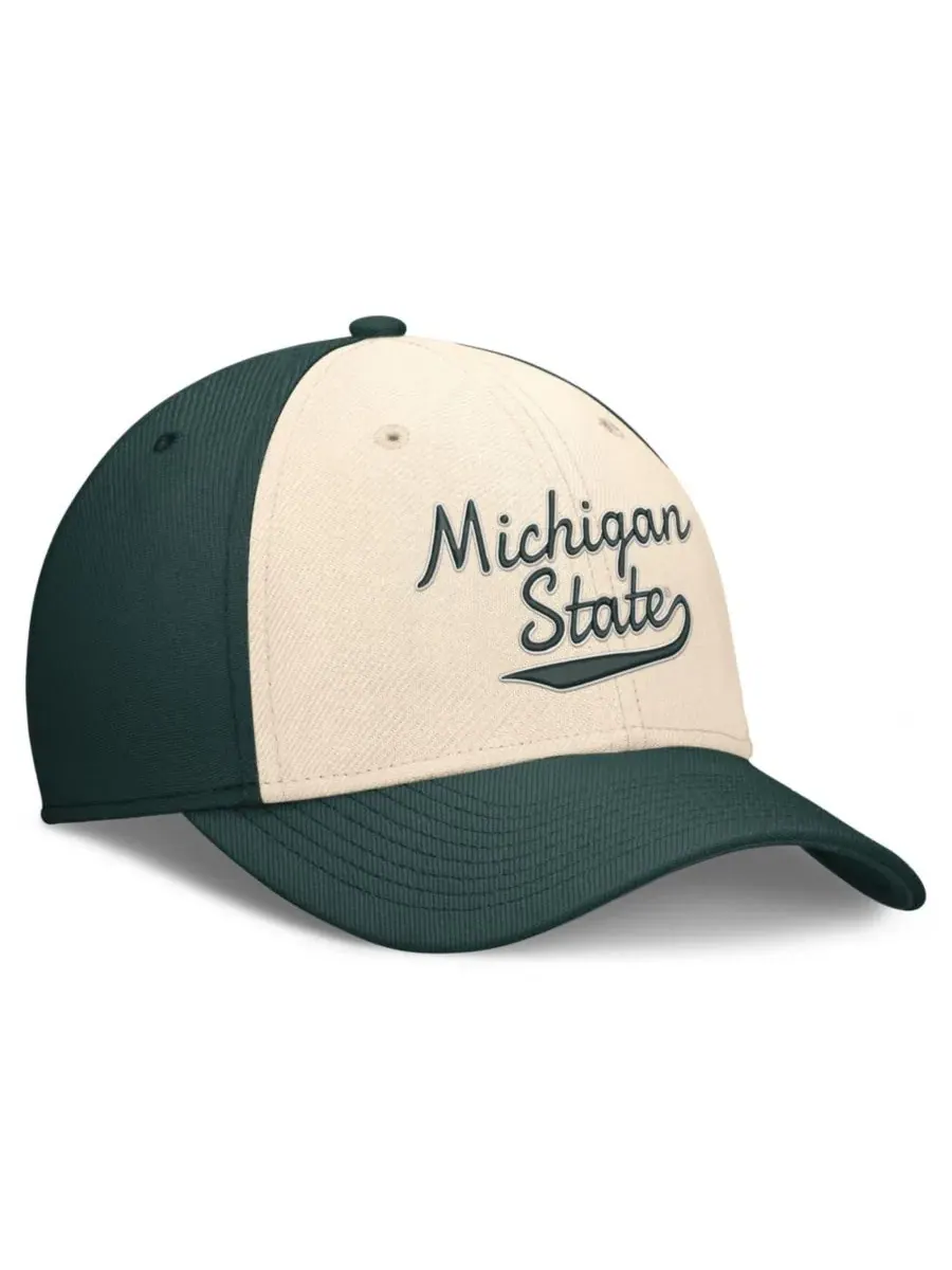 Кепка Legacy Swooshflex Dri-FIT Michigan State Spartans Nike — изображение 3 из 4, натуральный зеленый