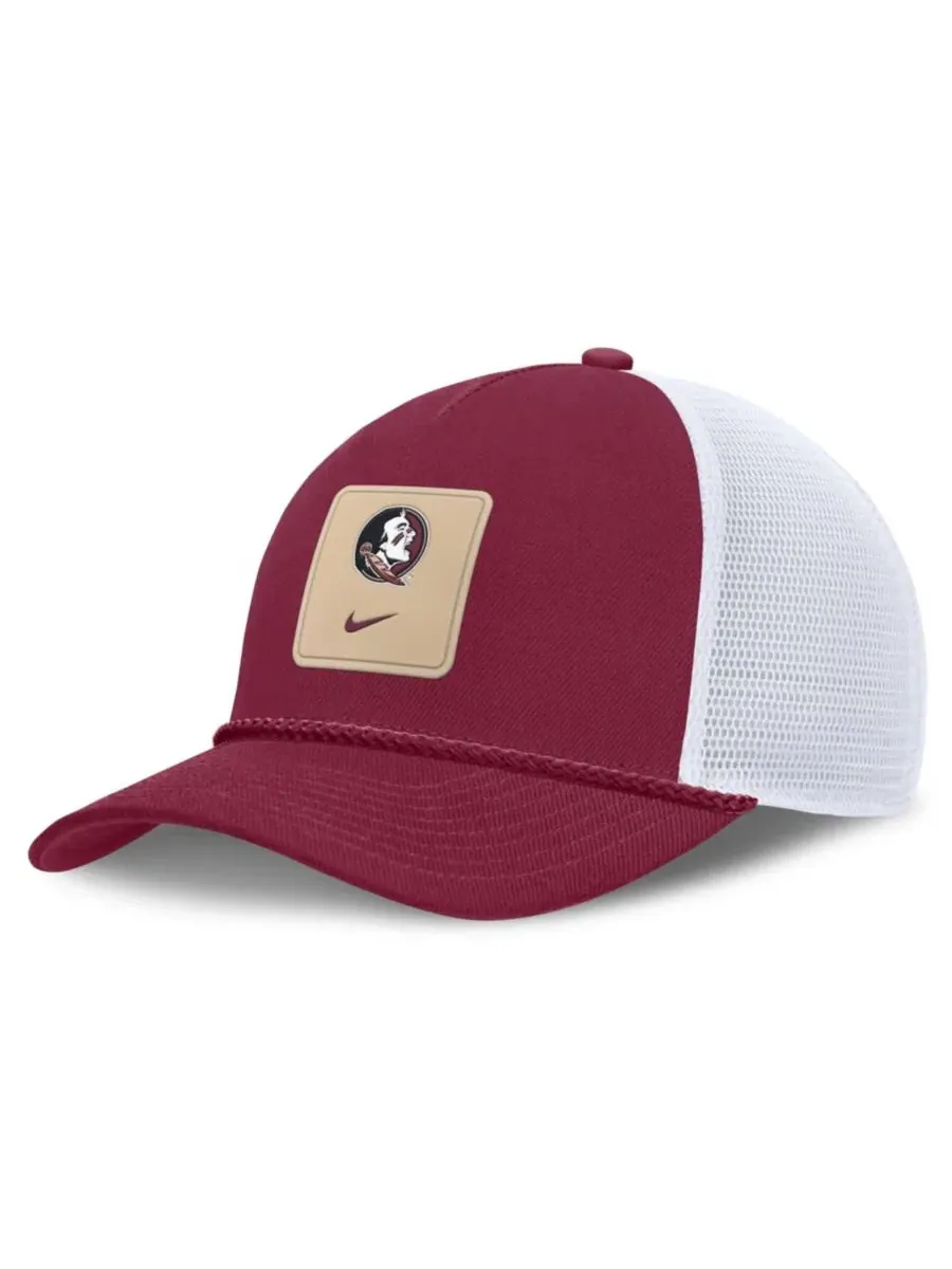 Бейсболка Nike Florida State Seminoles 2026 On-Field Gameday Rope Trucker Adjustable Hat — изображение 1 из 3, белый