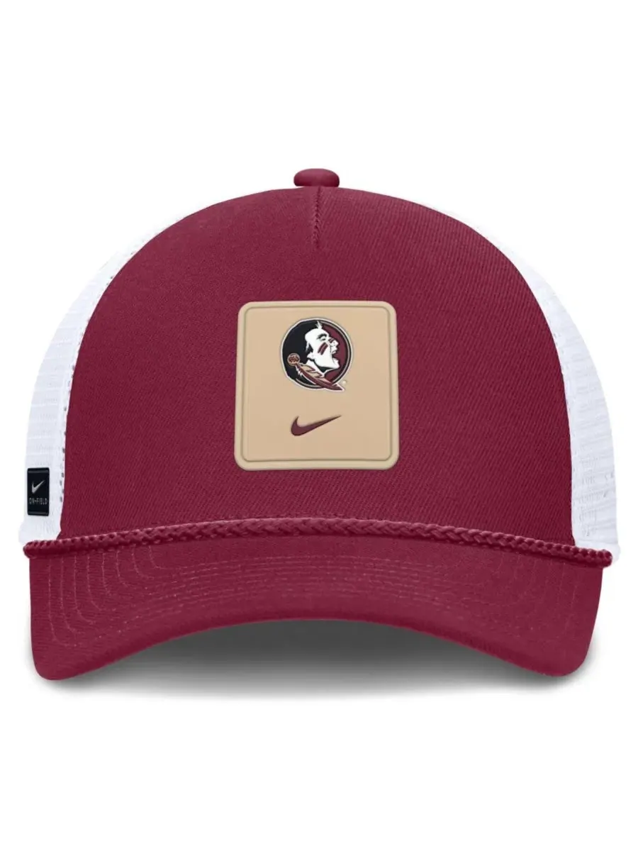 Бейсболка Nike Florida State Seminoles 2026 On-Field Gameday Rope Trucker Adjustable Hat — изображение 2 из 3, белый