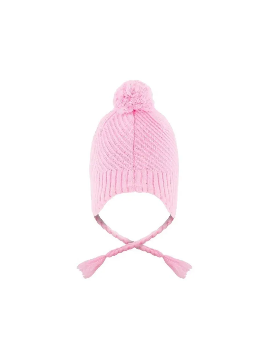 Зимняя вязаная шапка с помпоном и ушками, модель Peruvian Knit Deux par Deux — изображение 3 из 5, розовый