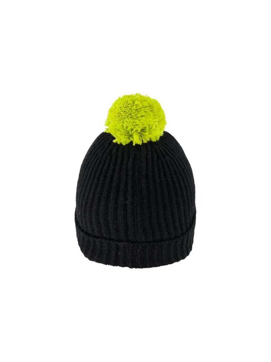 Зимняя шапка с помпоном Little and Big Boy (5-14) Deux par Deux — изображение 4 из 6, черный зеленый