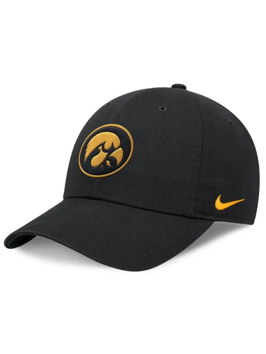 Бейсболка Nike Dri-FIT с вышивкой Iowa Hawkeyes — изображение 1 из 4, черный