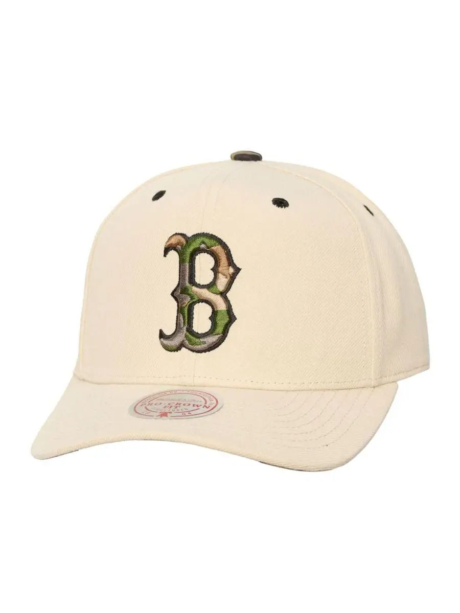 Бейсболка Boston Red Sox с камуфляжным принтом Pro Crown Mitchell & Ness — изображение 1 из 2, бежевый