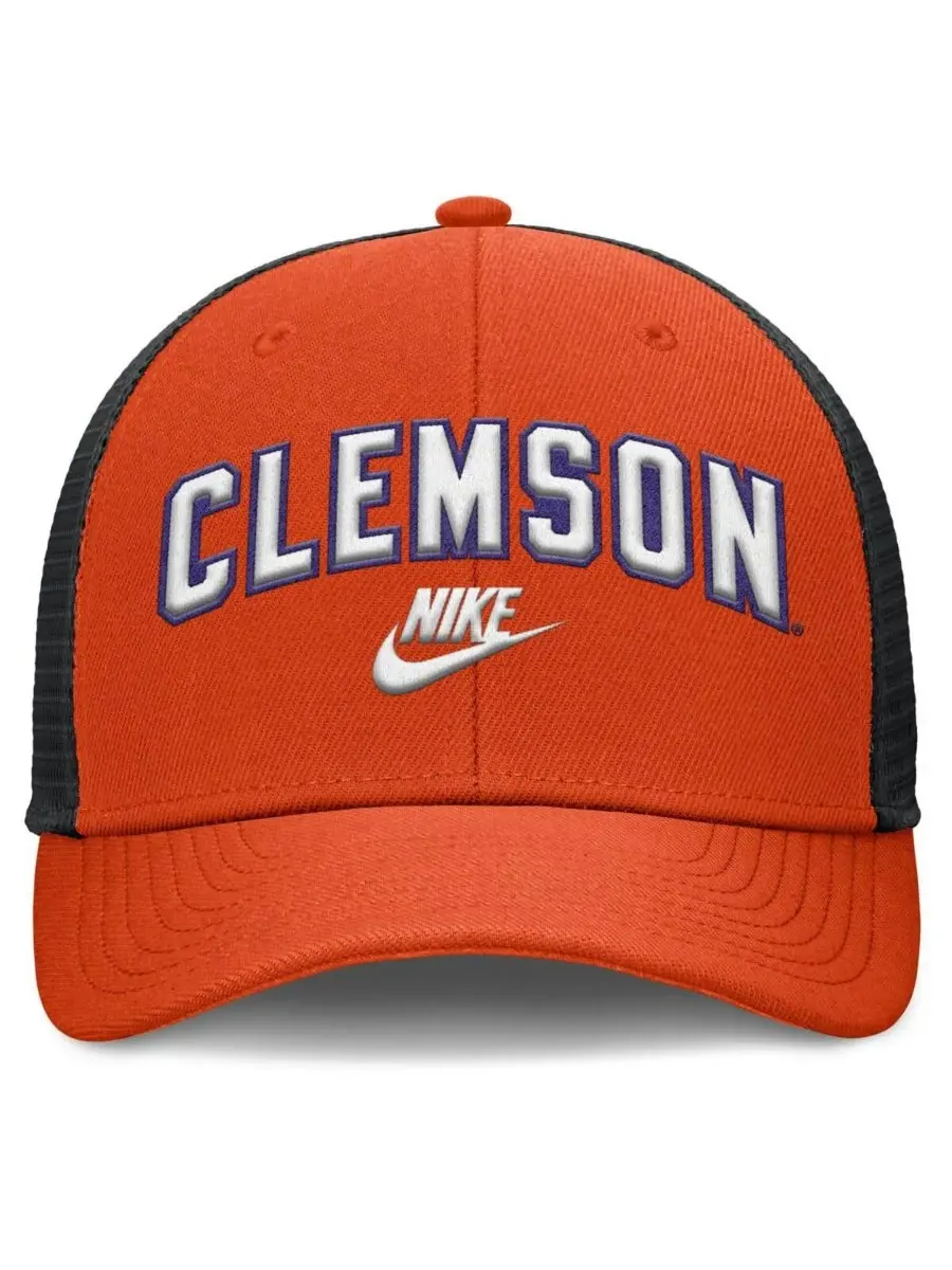 Nike Мужская регулируемая кепка-тракер Clemson Tigers Legacy Arch Rise Performance оранжево-черного — изображение 2 из 4
