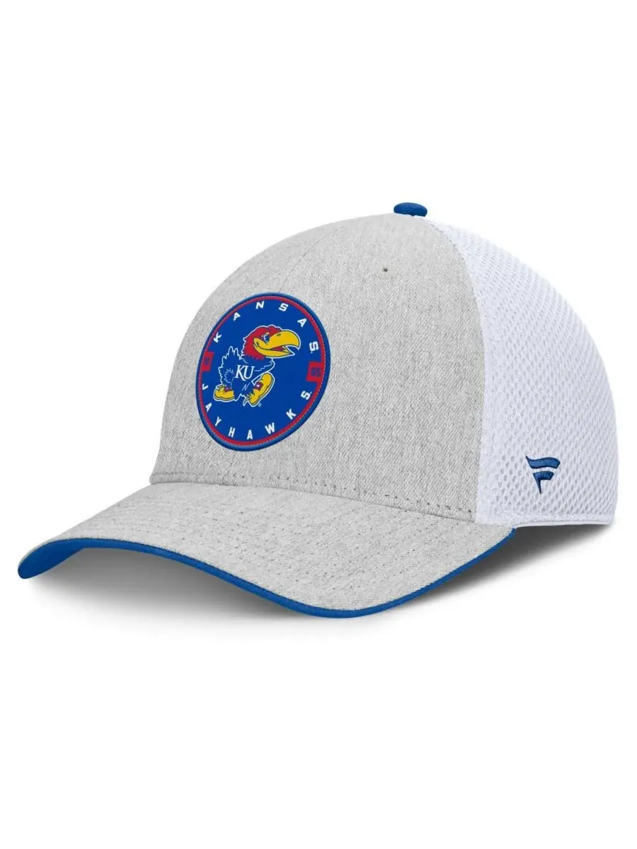 Fanatics Мужская бейсболка Kansas Jayhawks Trigger Flex серо-белого цвета — изображение 1 из 4, серый белый