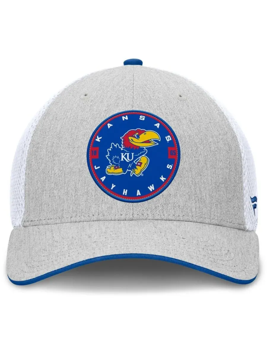 Fanatics Мужская бейсболка Kansas Jayhawks Trigger Flex серо-белого цвета — изображение 3 из 4, серый белый