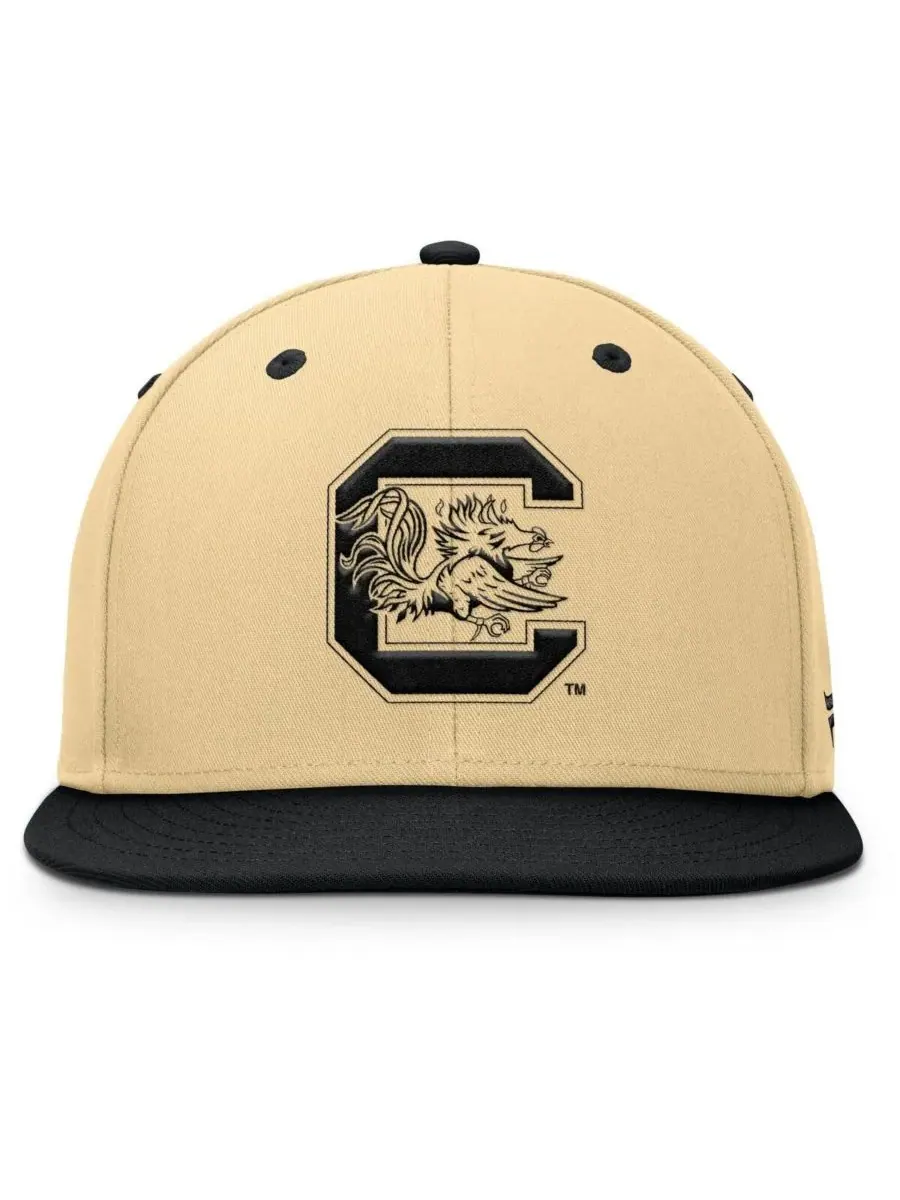 Fanatics Мужская бейсболка South Carolina Gamecocks Balance Fitted Hat цвета хаки/черный — изображение 2 из 4, хаки черный