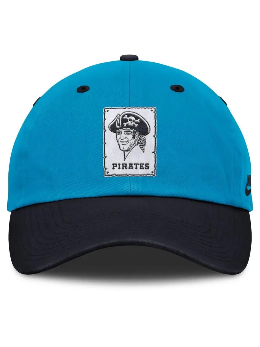 Nike Мужская регулируемая кепка Pittsburgh Pirates в сине-темно-синем цвете в стиле неонового клуба — изображение 2 из 4
