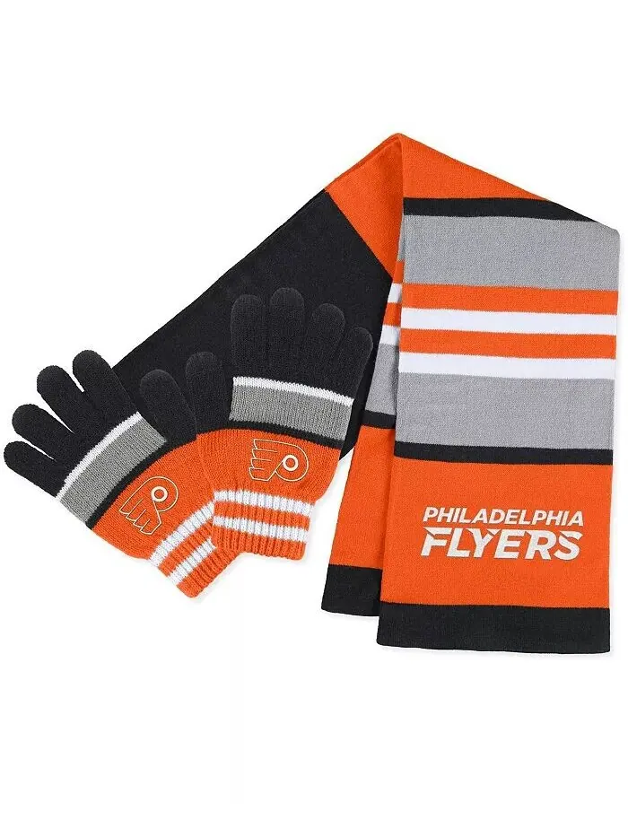 Женский комплект перчаток и шарфа Philadelphia Flyers Stripe WEAR by Erin Andrews — изображение 1 из 3