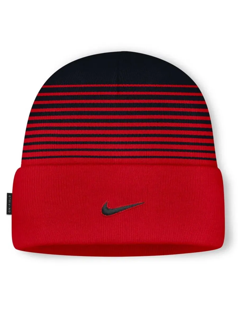 Шапка вязаная с эмблемой команды Nike — изображение 2 из 2, красный черный