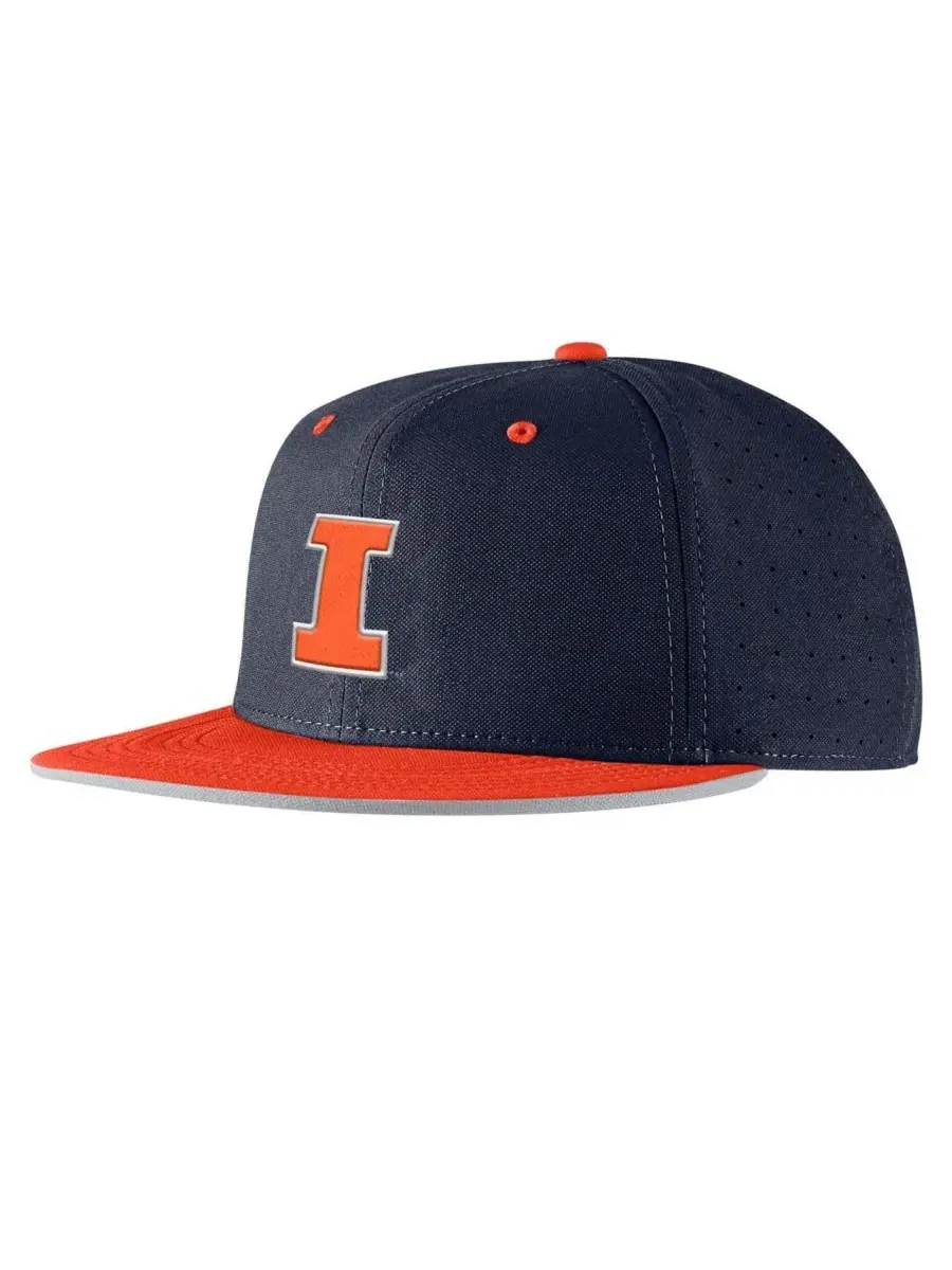 Nike Мужская бейсбольная кепка темно-синего цвета с логотипом Illinois Fighting Illini — изображение 1 из 3, темно-синий
