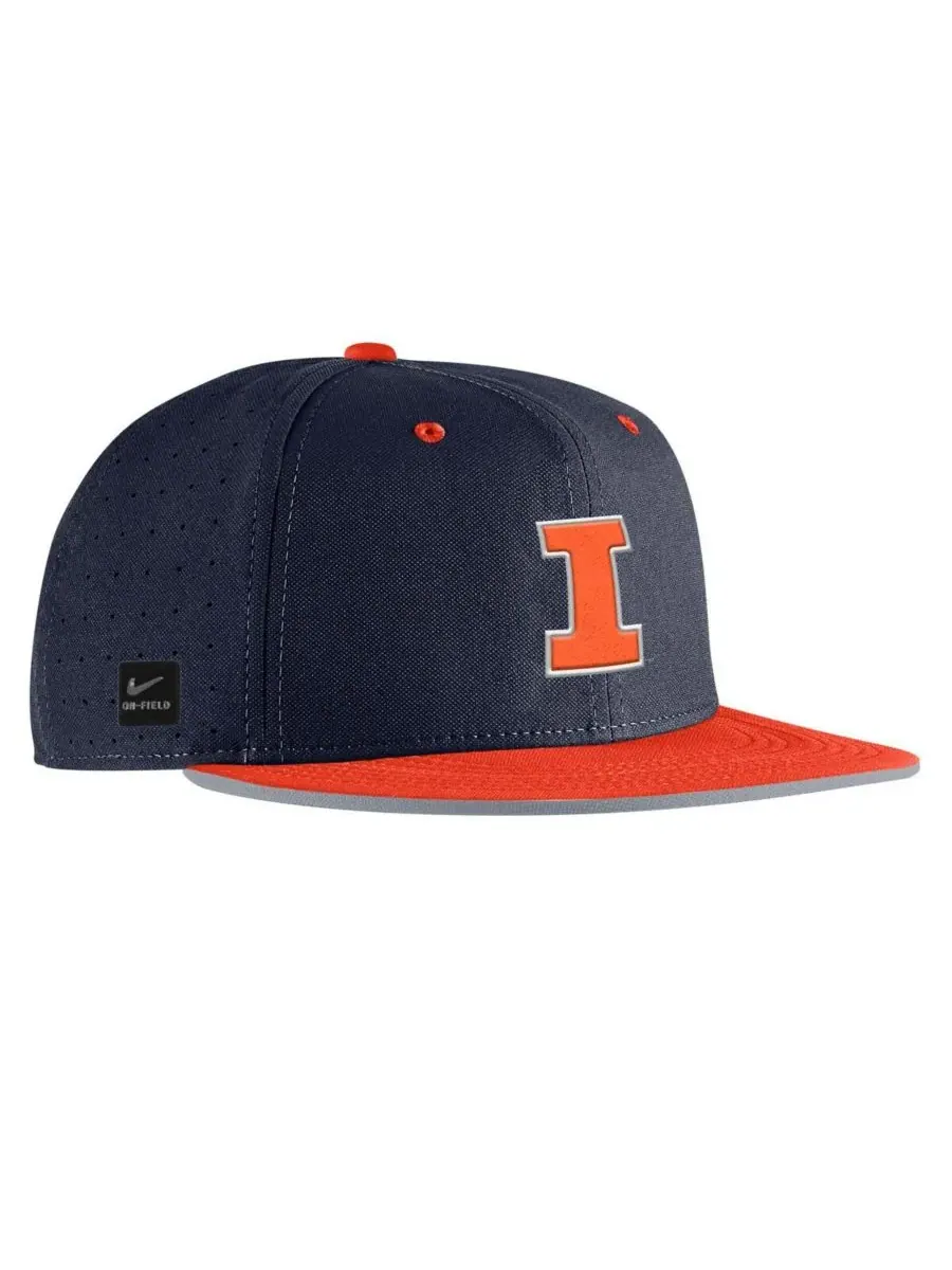 Nike Мужская бейсбольная кепка темно-синего цвета с логотипом Illinois Fighting Illini — изображение 3 из 3, темно-синий