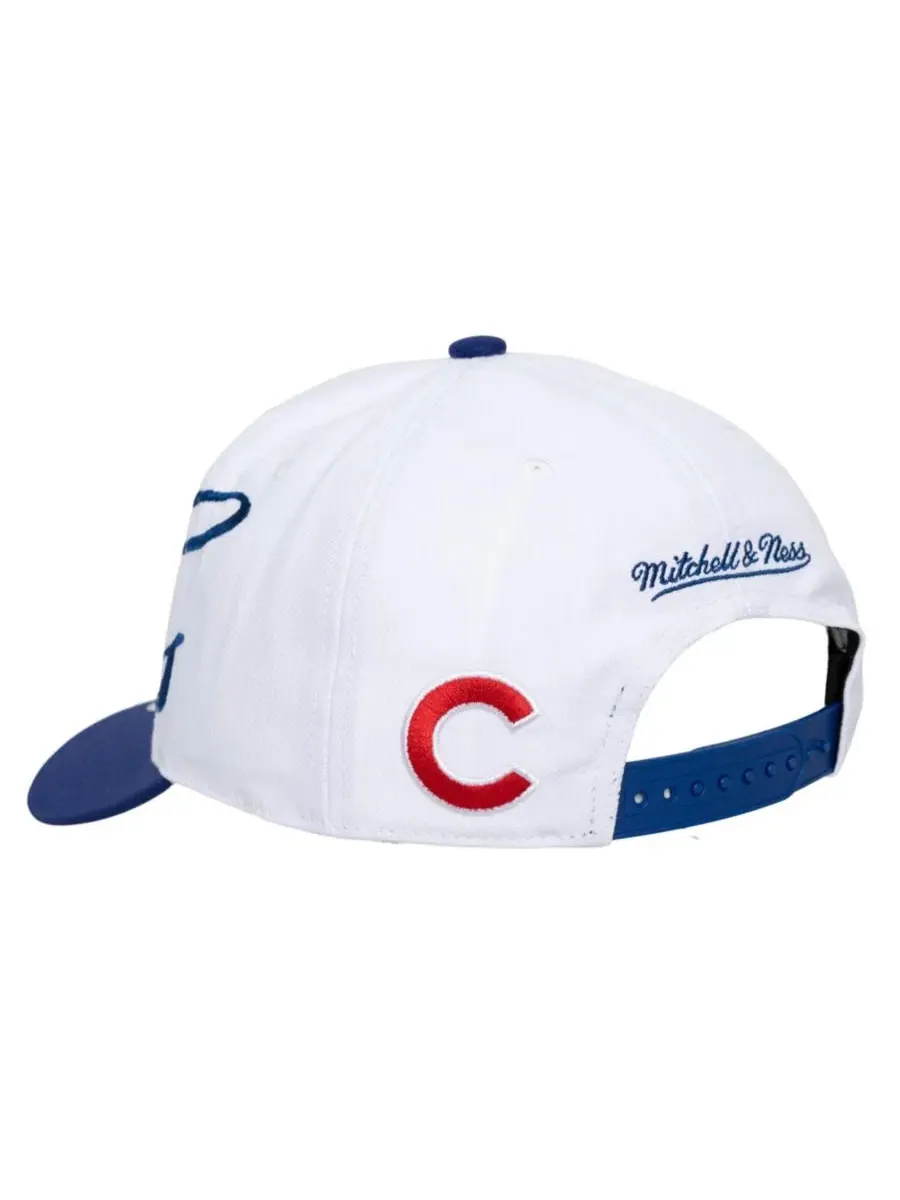 Бейсболка Chicago Cubs с вышивкой XL Script Pro Crown Mitchell & Ness — изображение 4 из 5, белый