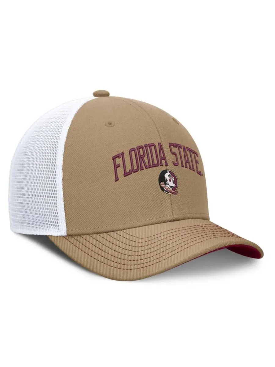 Кепка-тракер с вышивкой Florida State Seminoles Primetime Arched Nike — изображение 3 из 5, бежевый