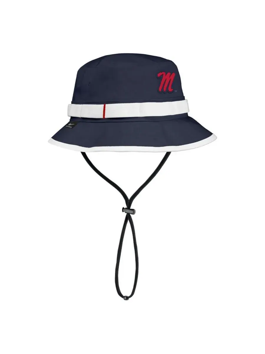 Nike Мужская темно-синяя панама Ole Miss Rebels 2025 On-Field Performance Bucket Hat — изображение 1 из 2, темно-синий