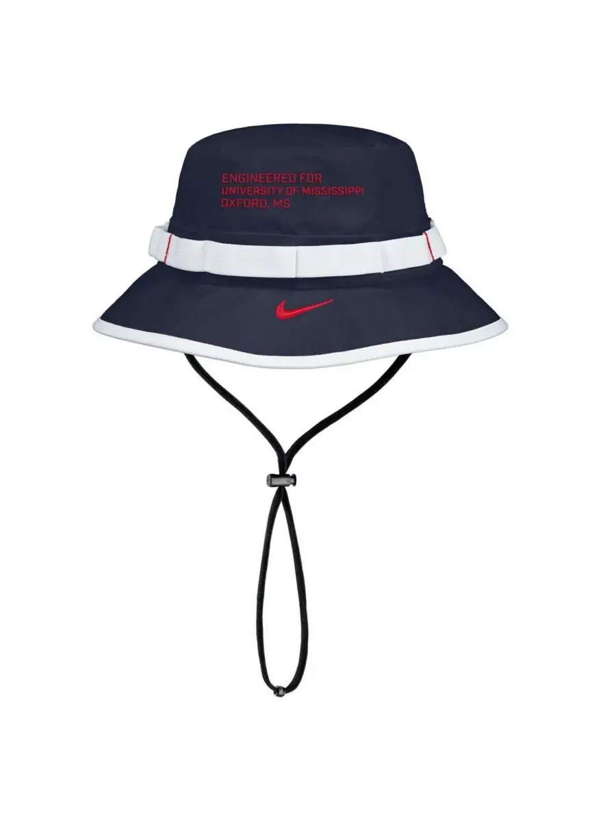 Nike Мужская темно-синяя панама Ole Miss Rebels 2025 On-Field Performance Bucket Hat — изображение 2 из 2, темно-синий