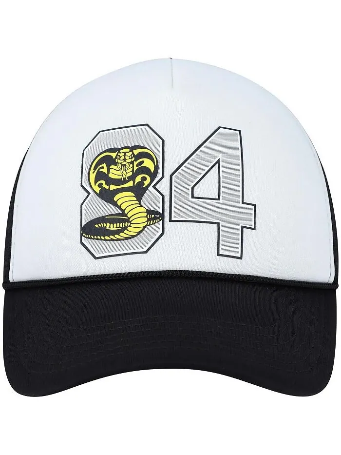Мужская и женская белая и черная шляпа Cobra Kai 84 Snapback Contenders Clothing — изображение 3 из 4, белый черный