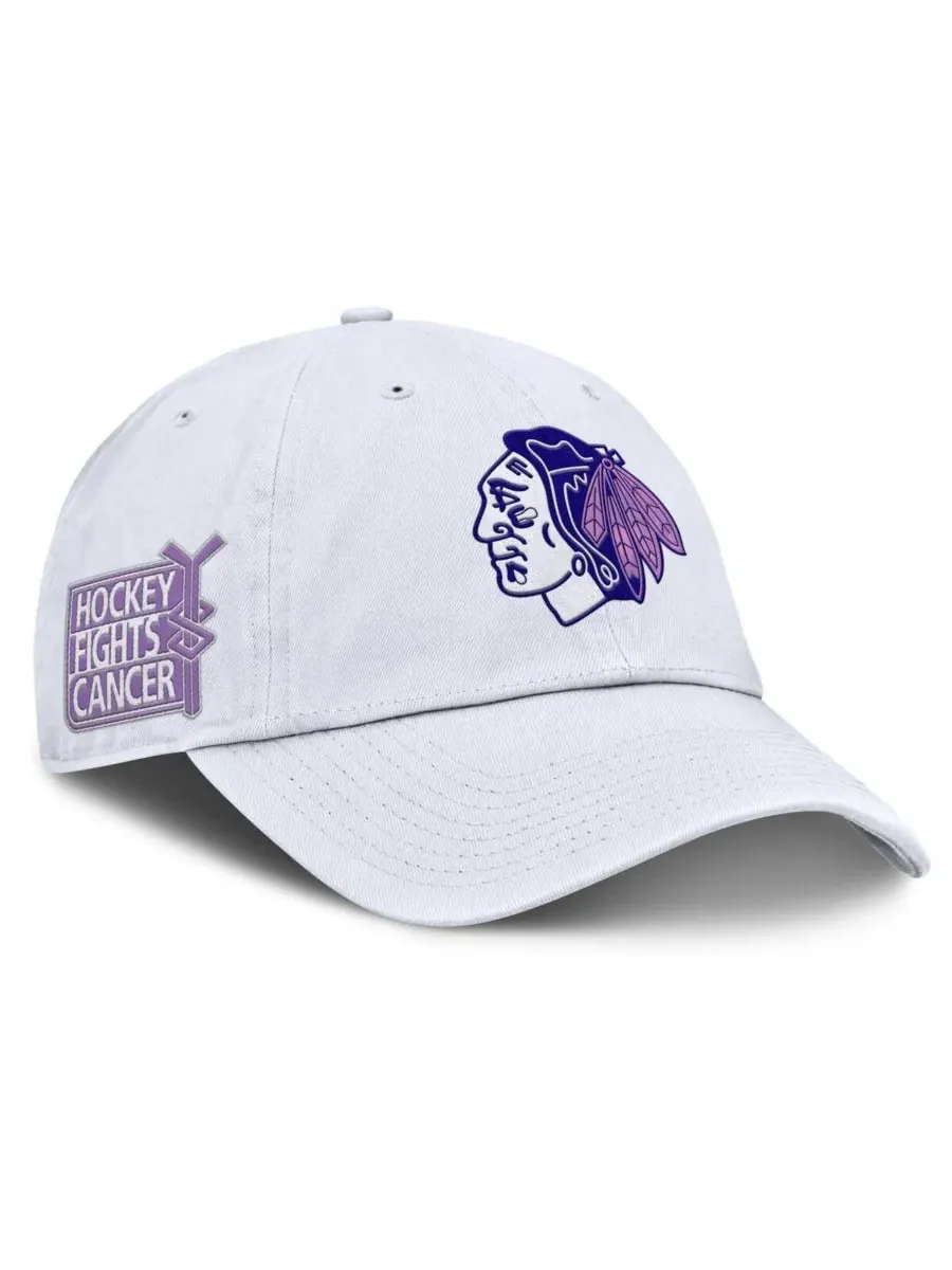 Кепка Chicago Blackhawks Authentic Pro Hockey Fights Cancer Fanatics — изображение 1 из 4, белый