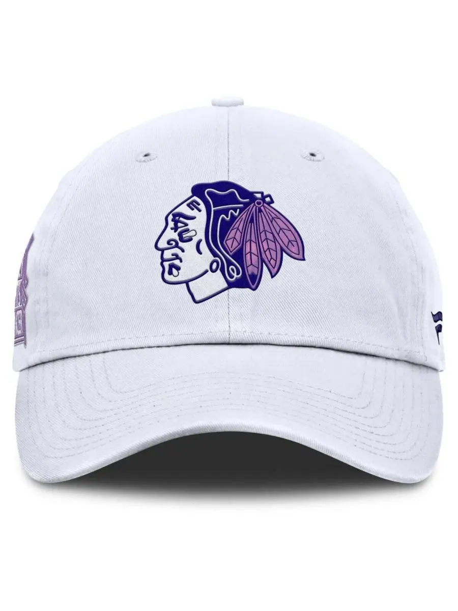 Кепка Chicago Blackhawks Authentic Pro Hockey Fights Cancer Fanatics — изображение 4 из 4, белый