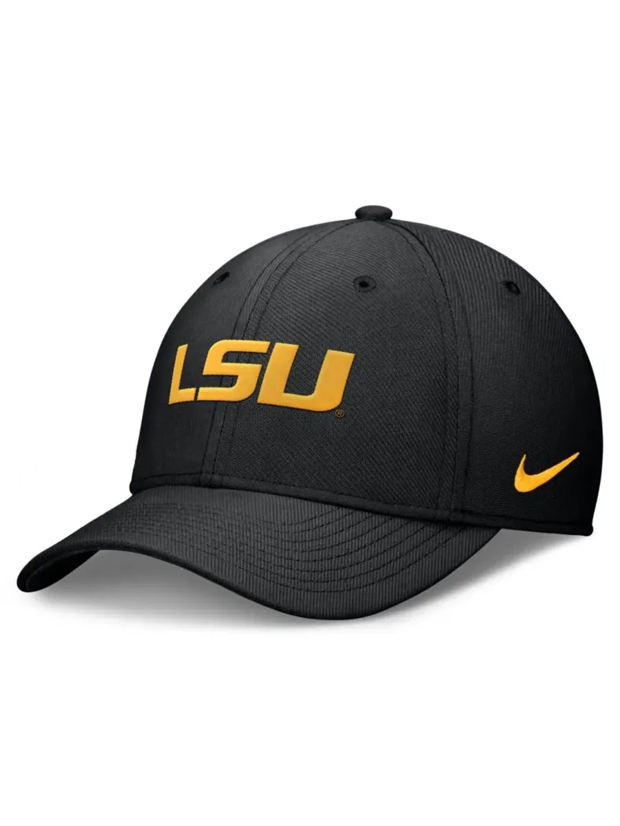 Кепка Nike LSU Tigers Rise Swoosh Dri-FIT Flex — изображение 1 из 3, черный