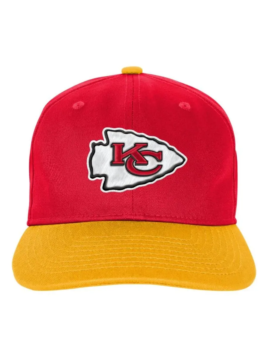 Outerstuff Большая детская кепка Kansas City Chiefs в стиле ретро, красная, регулируемая — изображение 3 из 3, красный