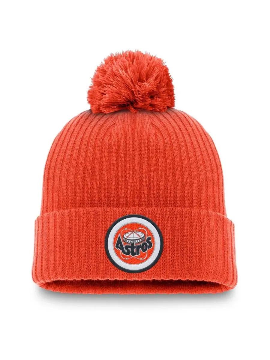Nike Мужская оранжевая вязаная шапка Houston Astros Cooperstown Collection с нашивкой и помпоном — изображение 1 из 2