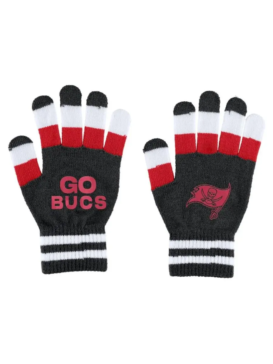 Женский комплект из полосатого шарфа и перчаток с символикой команды Tampa Bay Buccaneers WEAR by — изображение 2 из 3