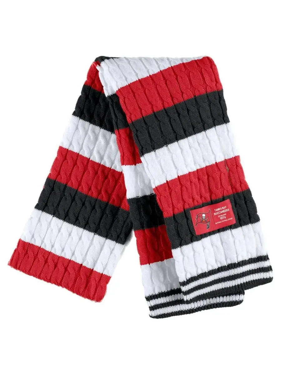 Женский комплект из полосатого шарфа и перчаток с символикой команды Tampa Bay Buccaneers WEAR by — изображение 3 из 3