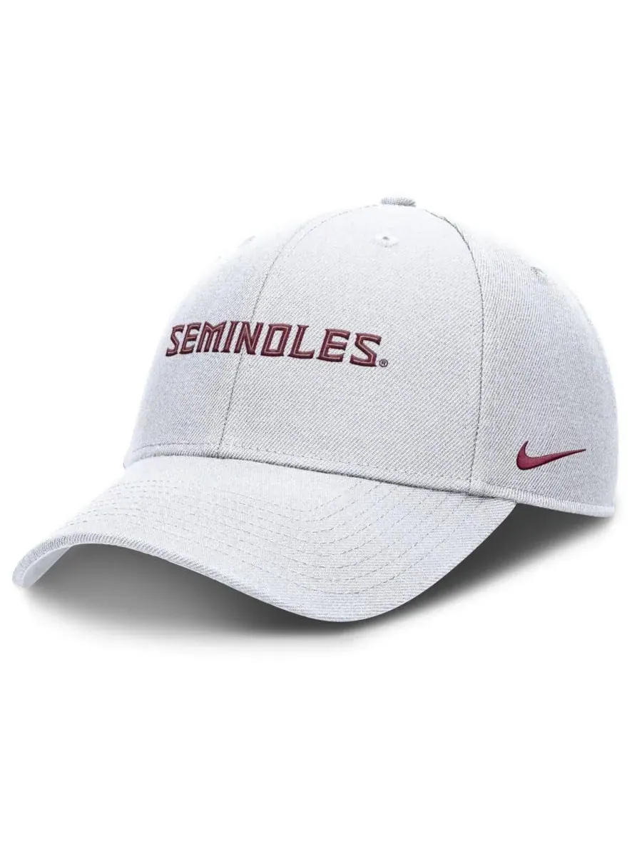 Nike Мужская белая регулируемая бейсболка Florida State Seminoles 2025 On-Field Rise Performance — изображение 1 из 4, белый