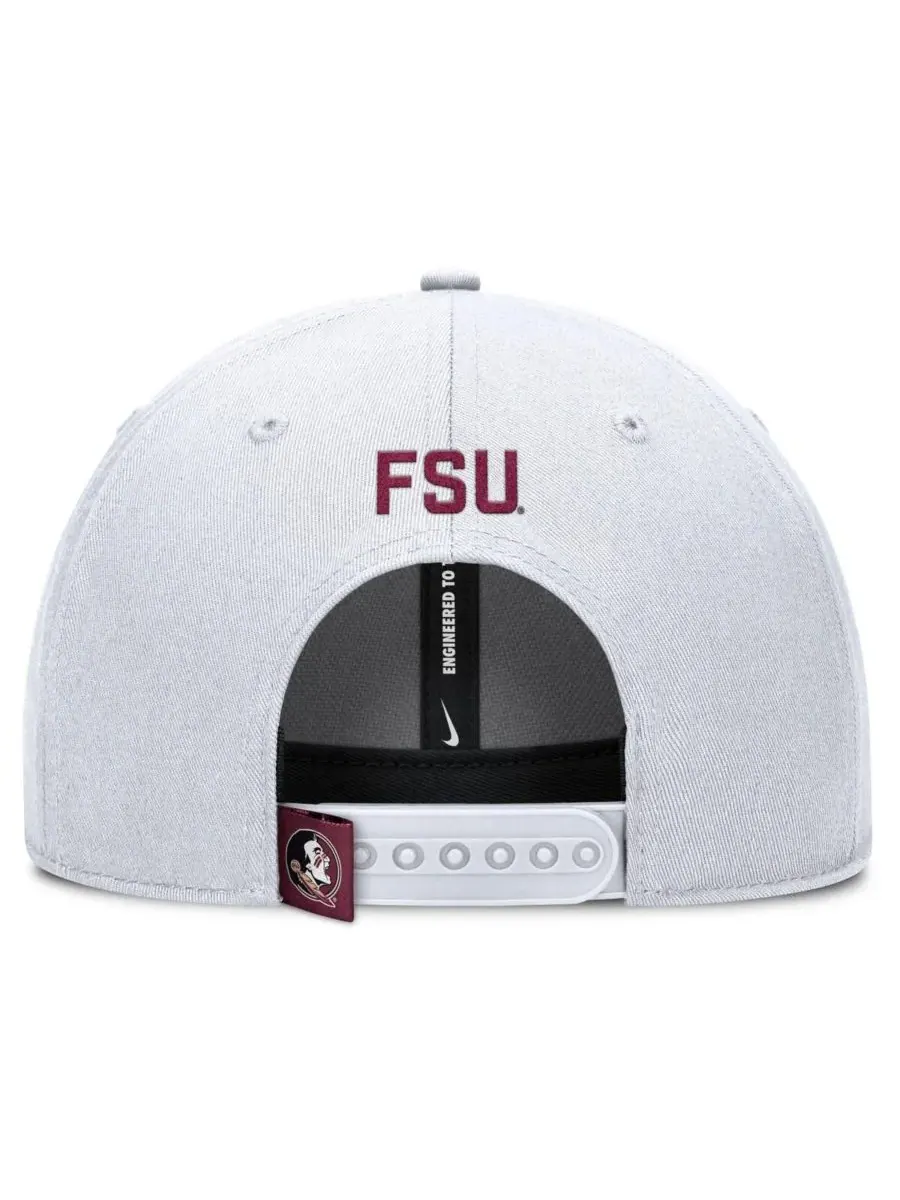 Nike Мужская белая регулируемая бейсболка Florida State Seminoles 2025 On-Field Rise Performance — изображение 4 из 4, белый