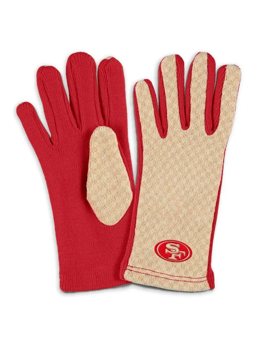 Женский комплект из шарфа и перчаток в тон с символикой команды San Francisco 49ers WEAR by Erin — изображение 2 из 3