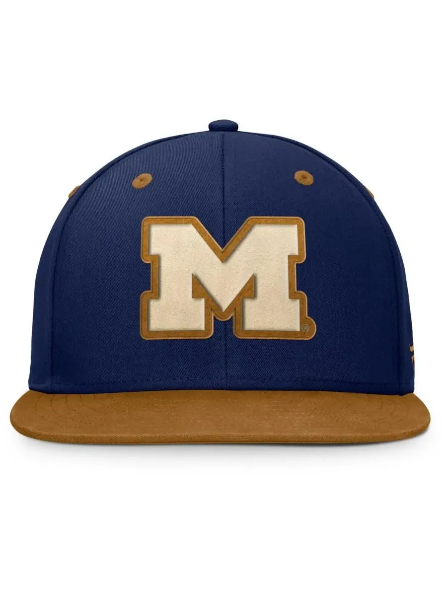 Fanatics Мужская шляпа темно-синего/коричневого цвета Michigan Wolverines Noboa — изображение 2 из 4, темно-синий коричневый