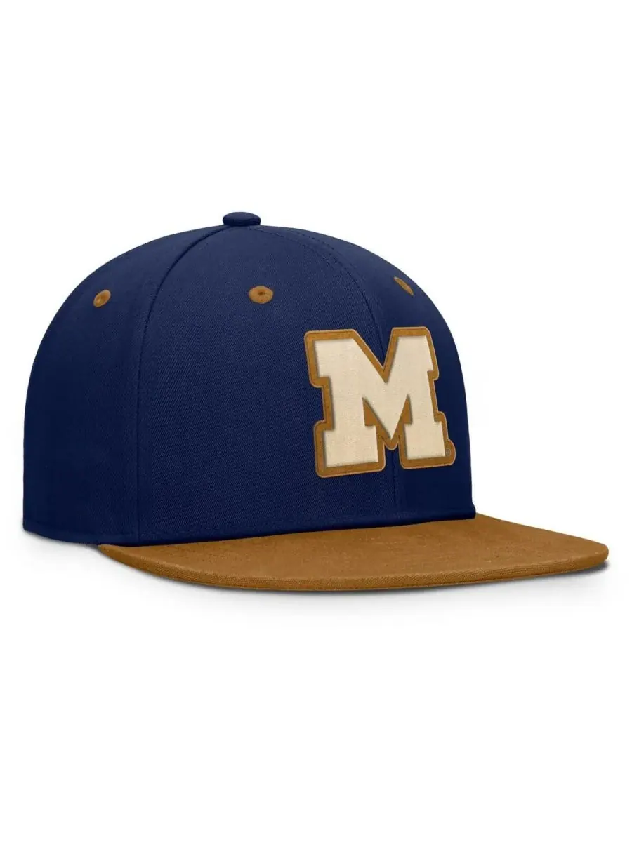 Fanatics Мужская шляпа темно-синего/коричневого цвета Michigan Wolverines Noboa — изображение 3 из 4, темно-синий коричневый